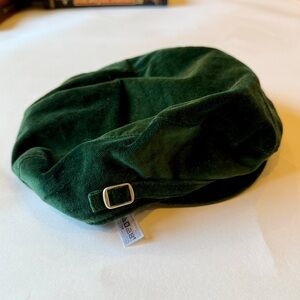 Janie and Jack Green Velvet Kids Hat
